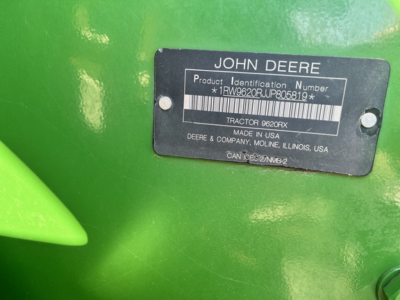 2018 John Deere 9620RX Tractor Rubber Track