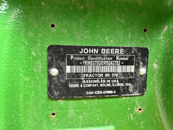 2024 John Deere 8R 370 Tractor