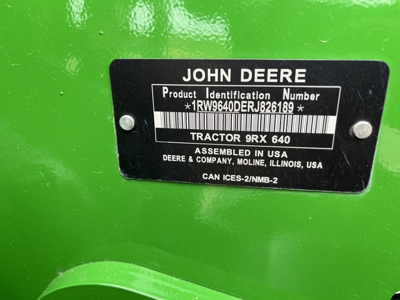 2024 John Deere 9RX 640 Tractor Rubber Track