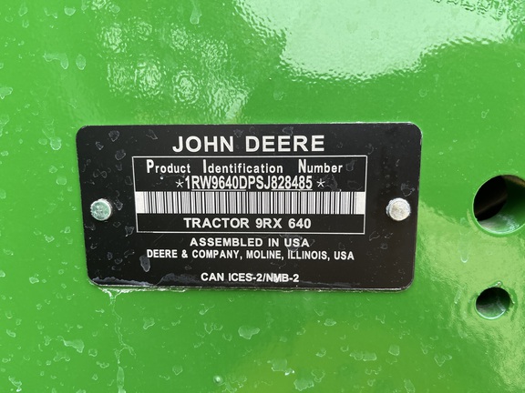 2025 John Deere 9RX 640 Tractor Rubber Track