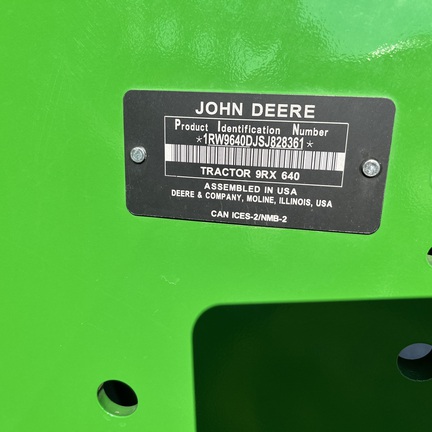 2025 John Deere 9RX 640 Tractor Rubber Track