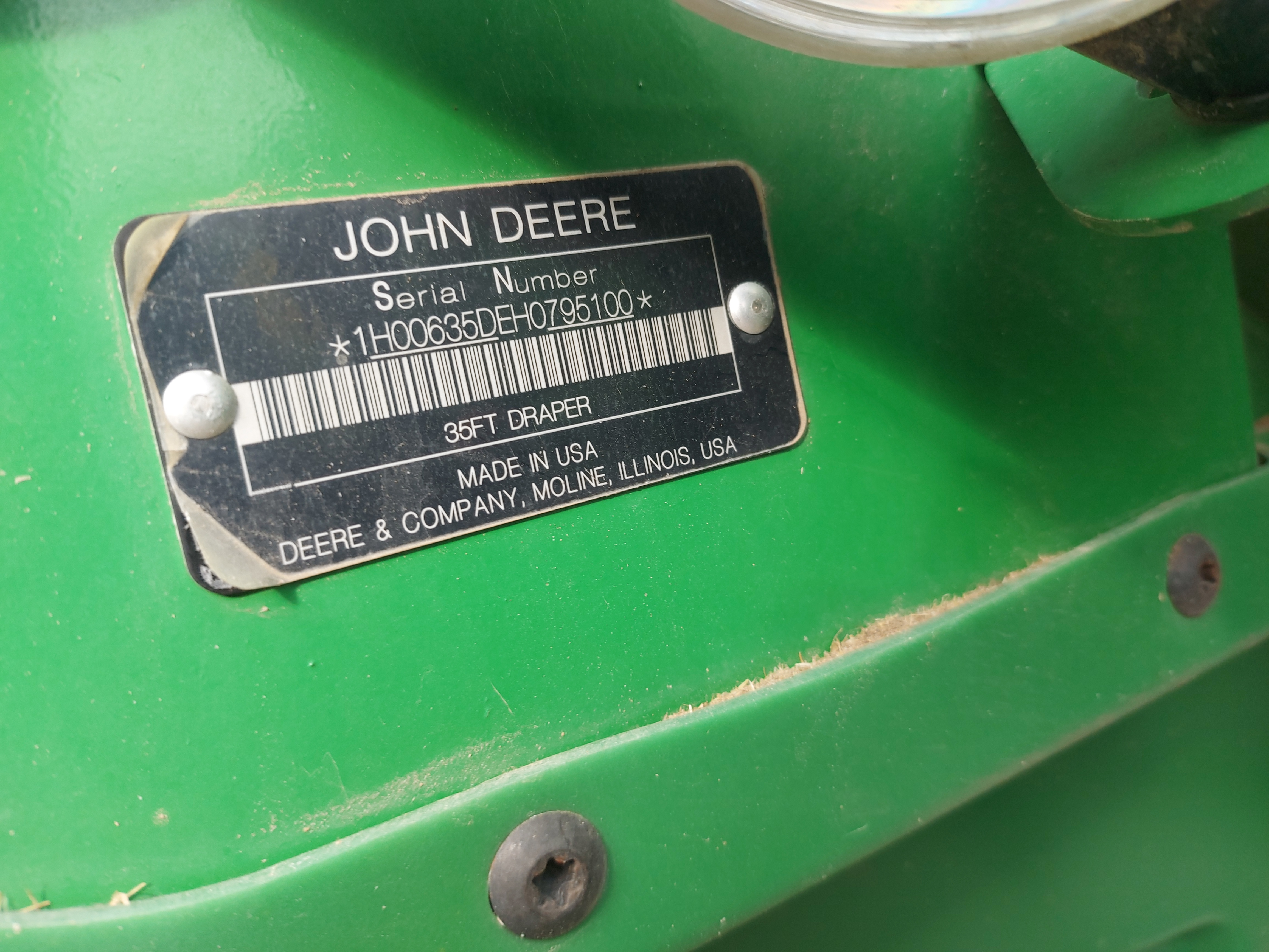 2017 John Deere 635D Header Combine