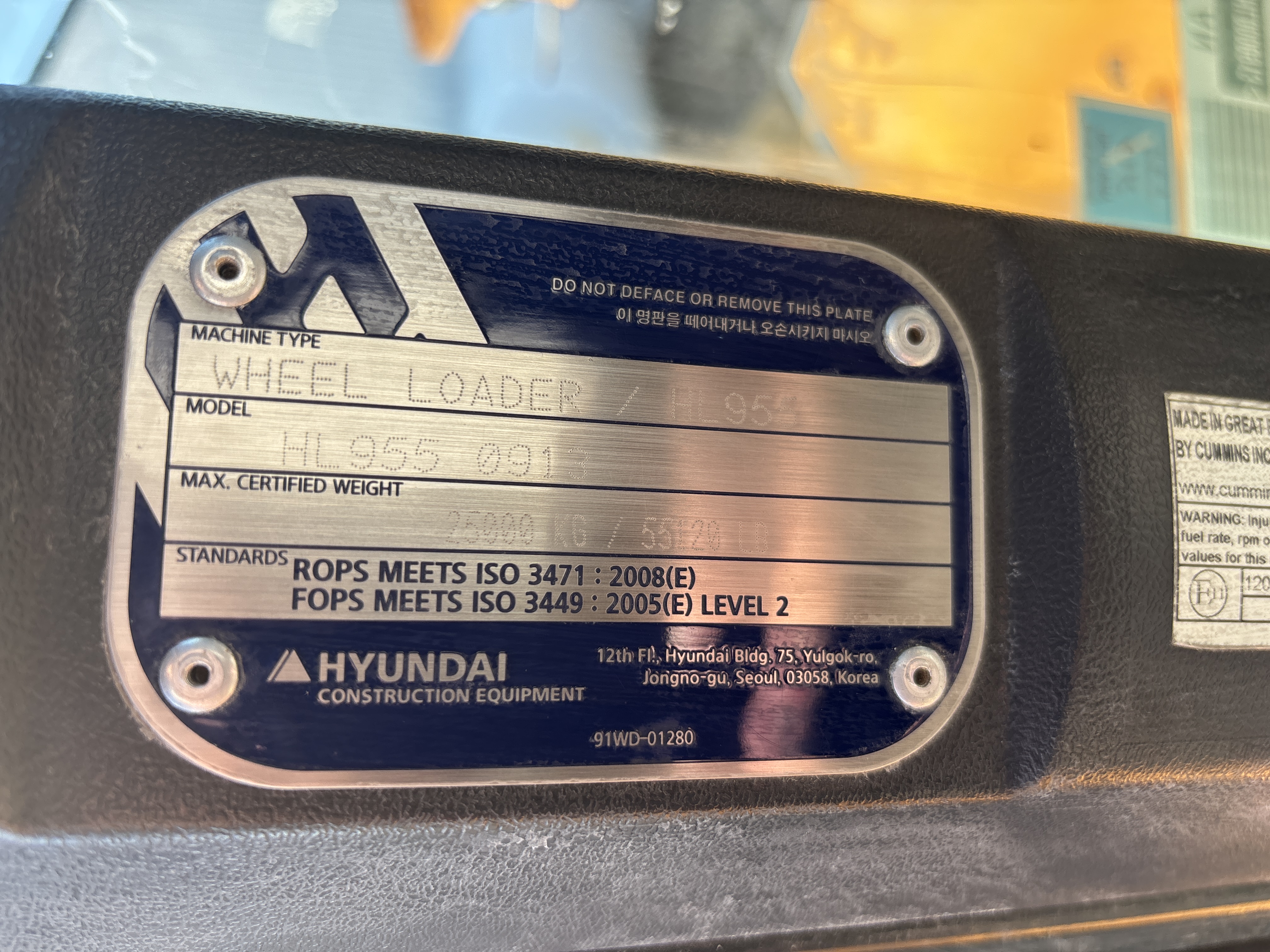 2020 Hyundai HL955 Wheel Loader