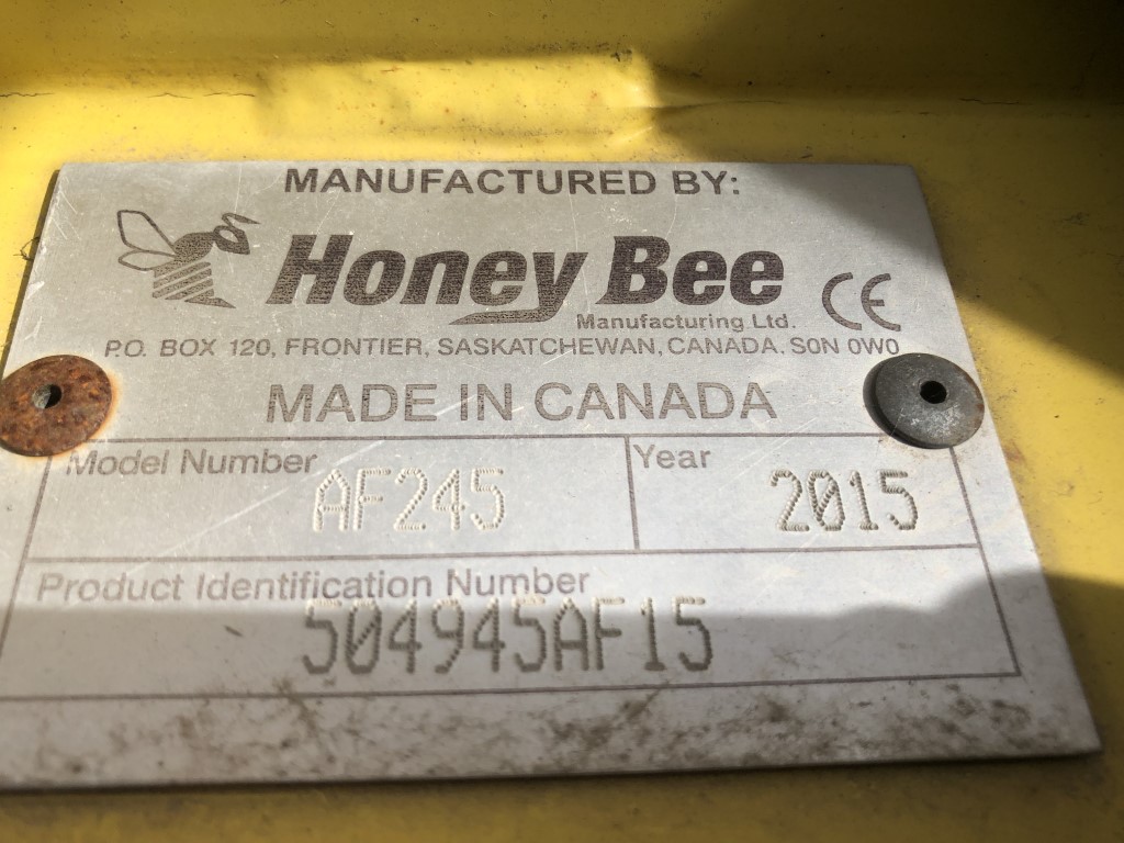 2015 Honey Bee AF245 Header Draper Flex