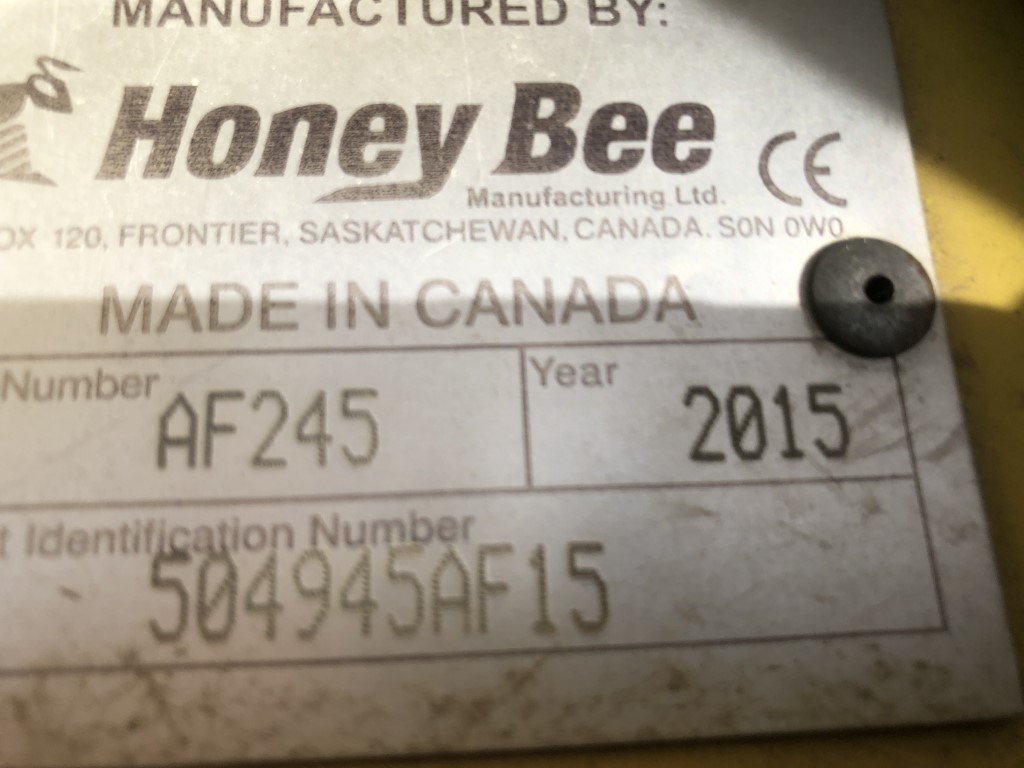 2015 Honey Bee AF245 Header Draper Flex