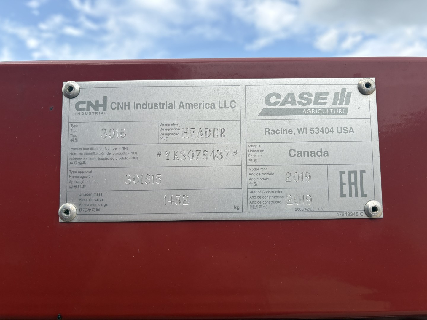 2019 Case IH 8250 Combine