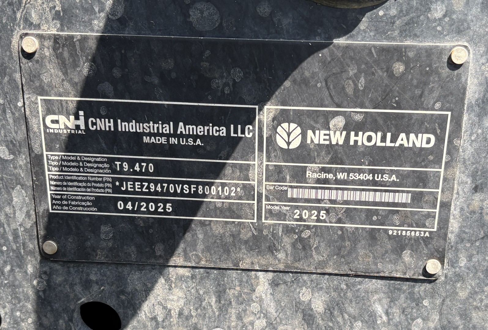 2025 New Holland T9.470 PLMI Tractor 4WD
