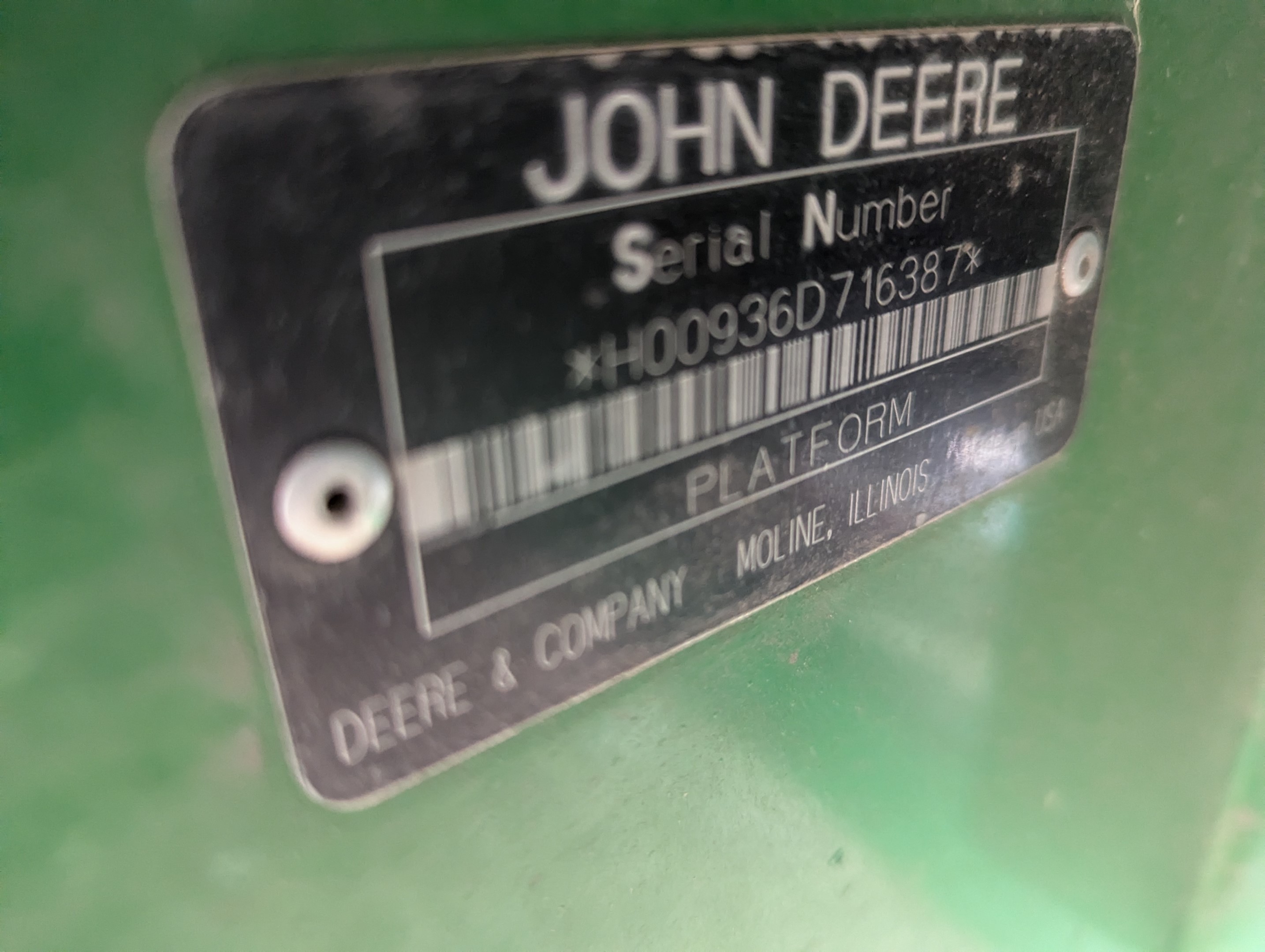 2006 John Deere 936D Header Draper