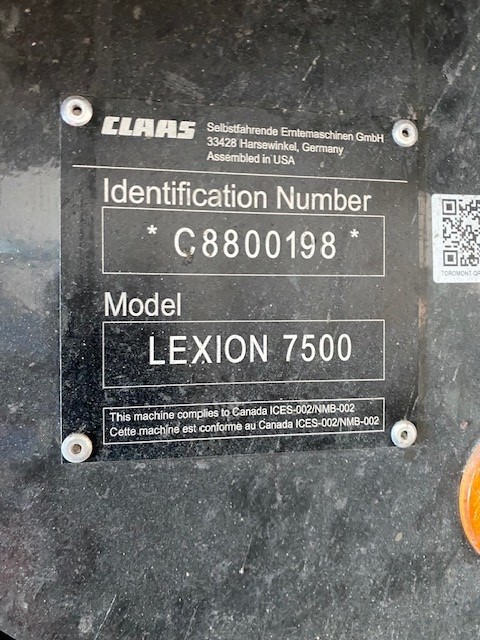 2022 CLAAS 7500TT Combine