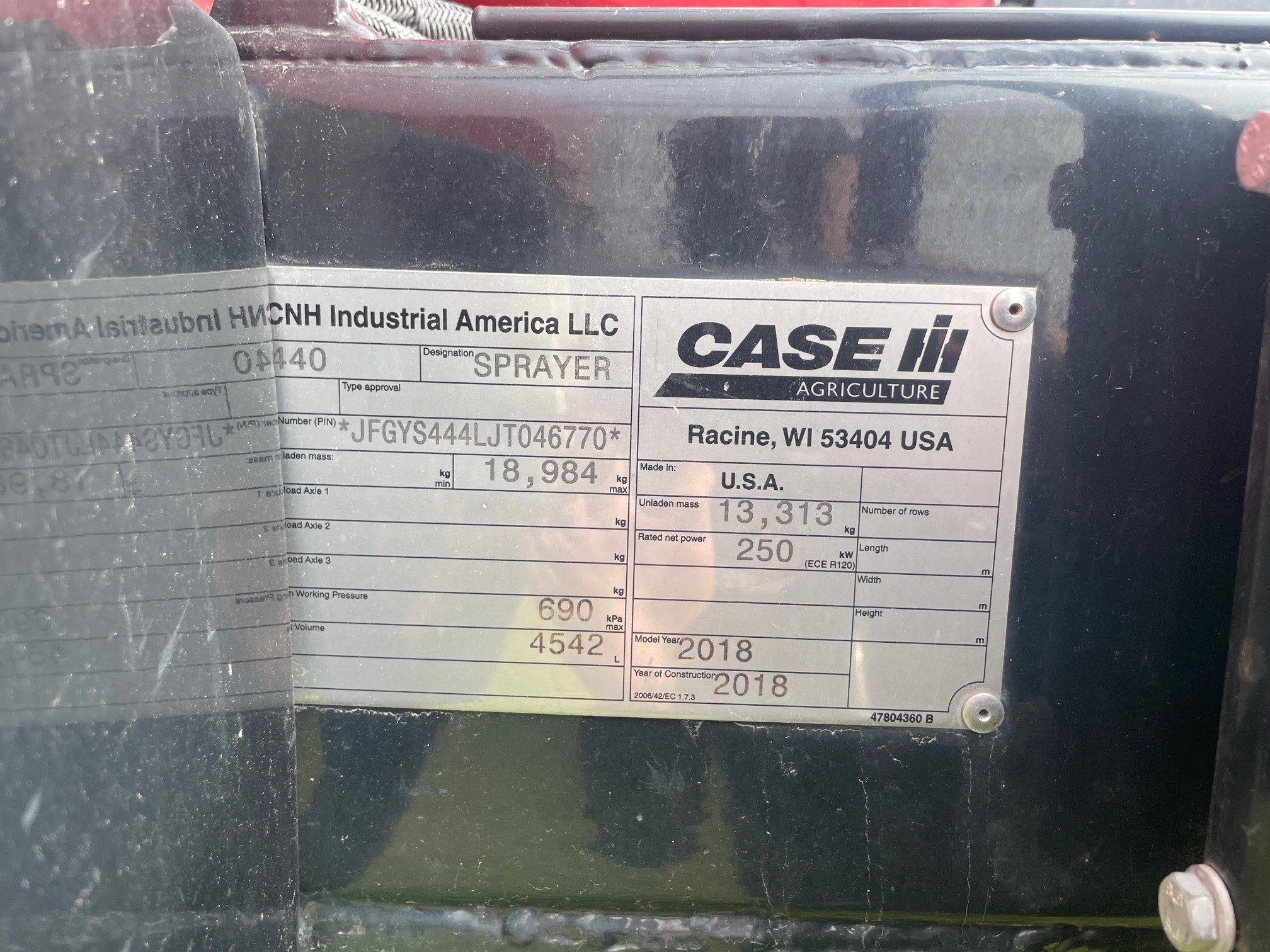 2018 Case IH Patriot 4440 Sprayer/High Clearance