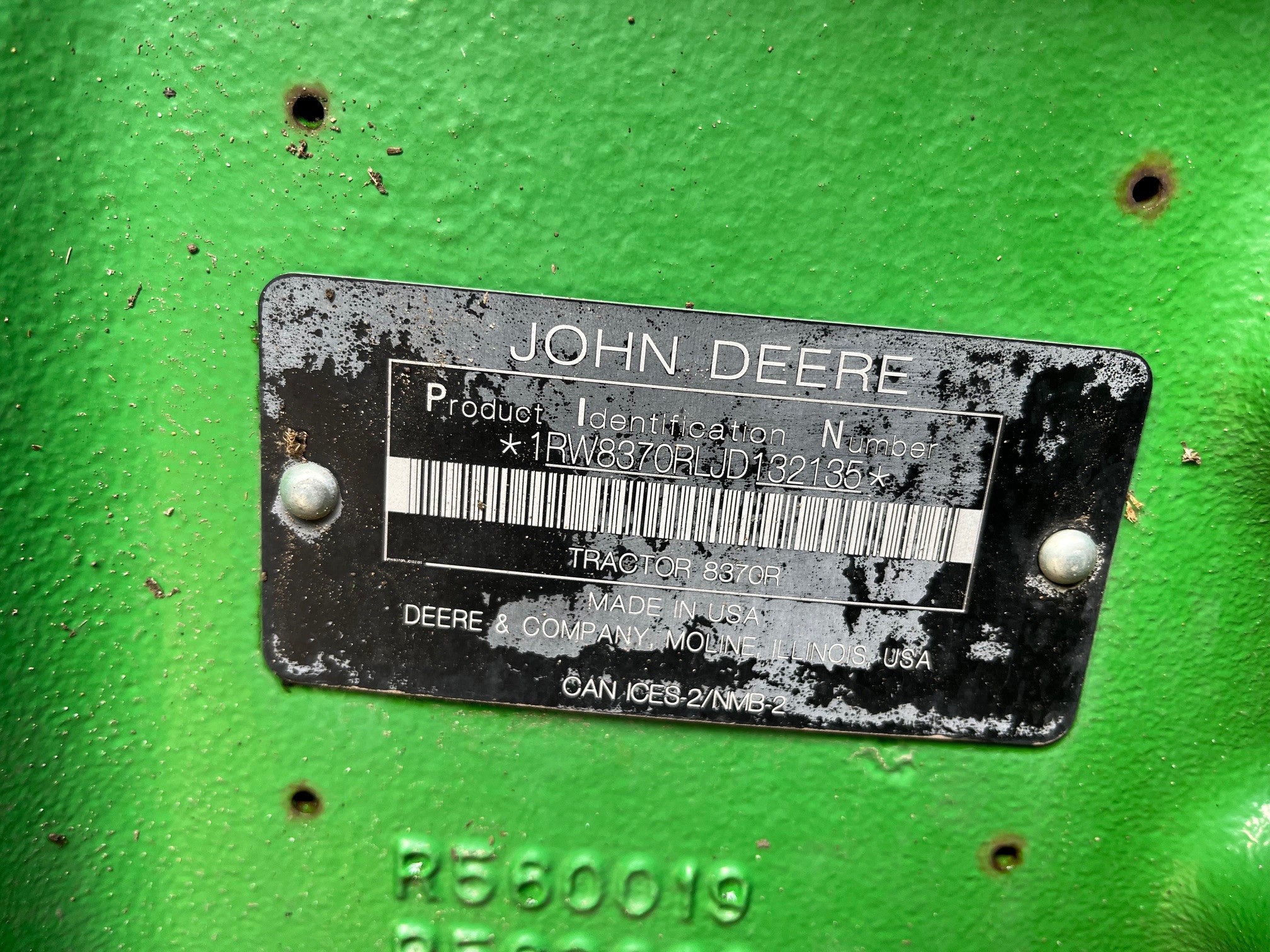 2018 John Deere 8370R Tractor