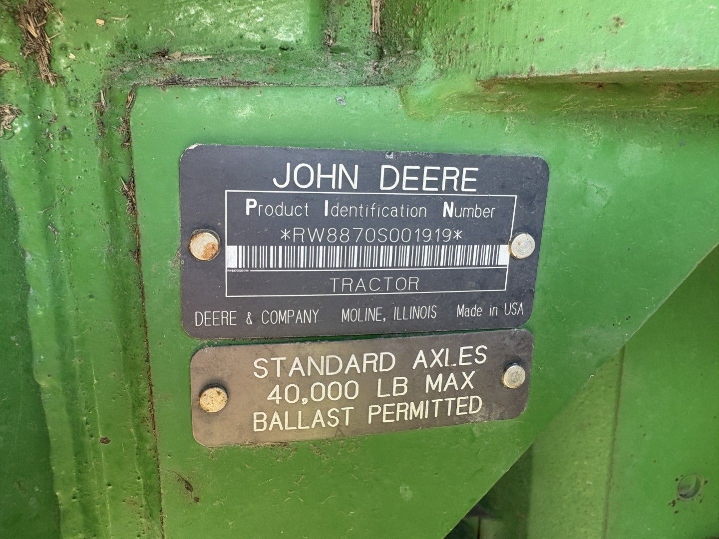 1994 John Deere 8870 Tractor 4WD