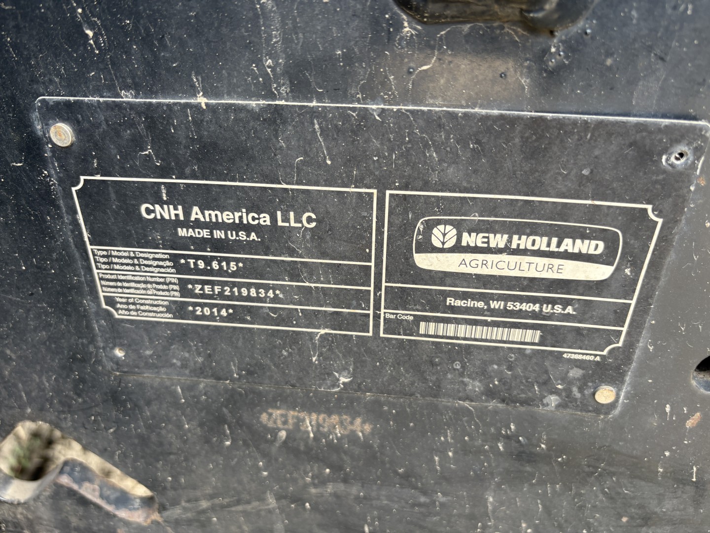 2014 New Holland T9.615 Tractor 4WD
