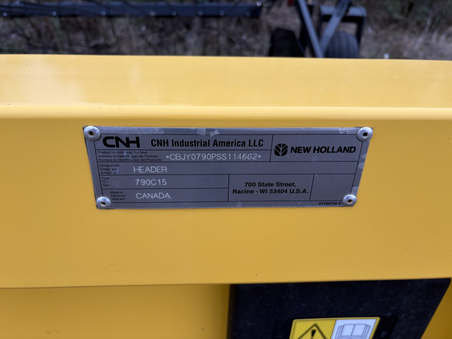 2025 New Holland 790CP Header Pickup