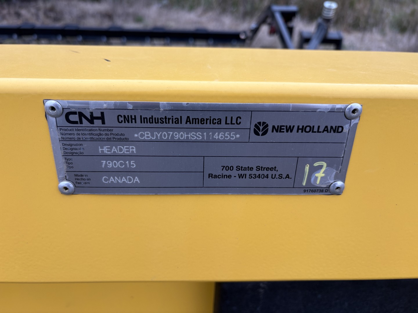 2025 New Holland 790CP Header Pickup