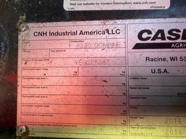 2014 Case 8230 Combine