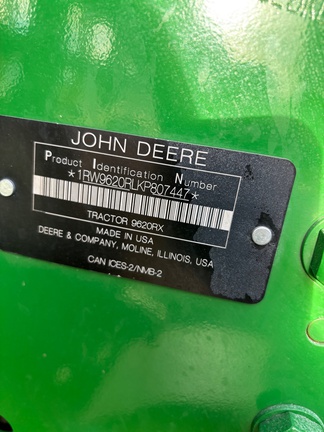 2019 John Deere 9620RX Tractor Rubber Track