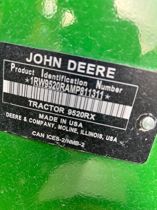 2021 John Deere 9520RX Tractor Rubber Track