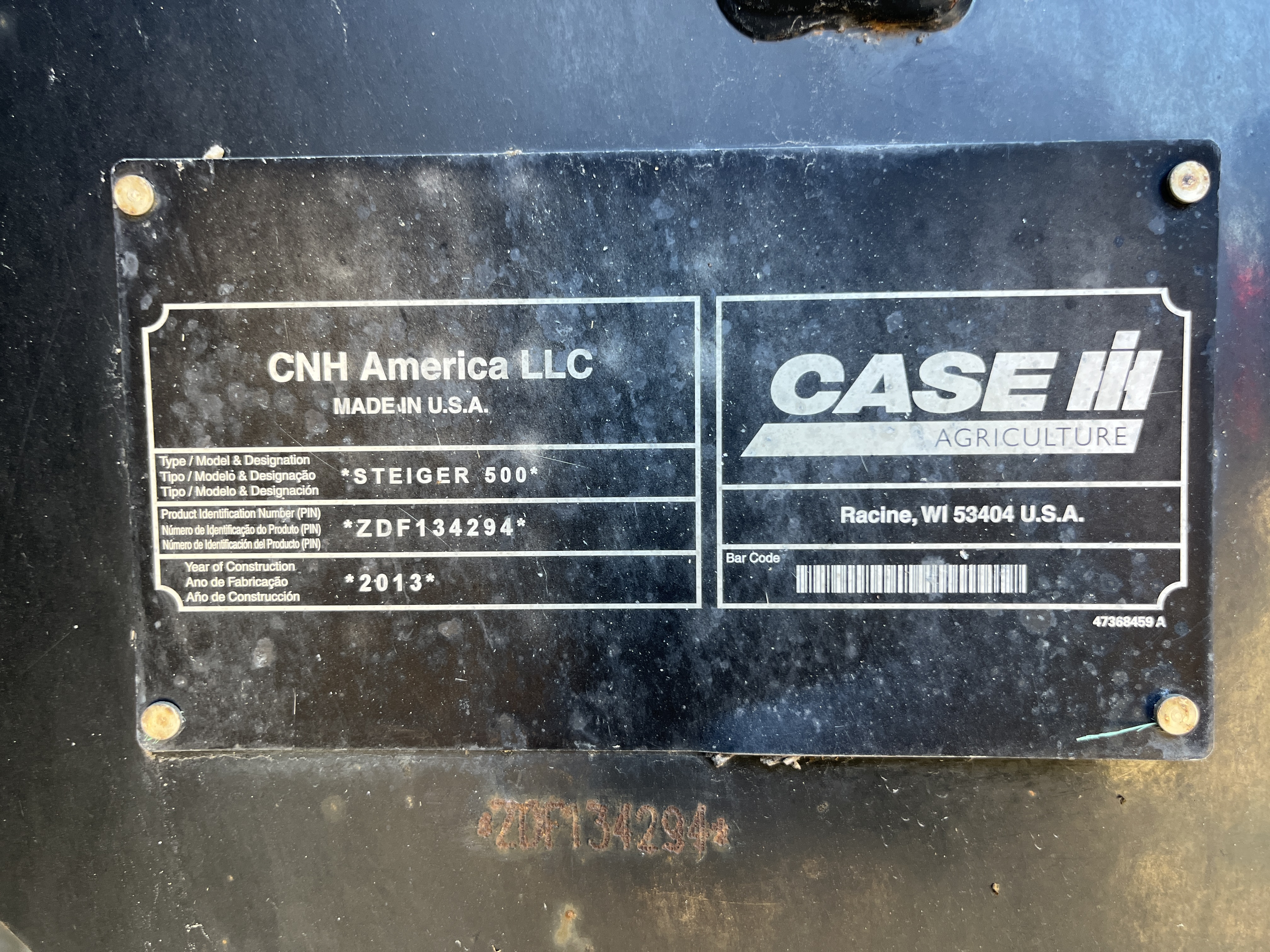 2013 Case IH Steiger 500 Tractor