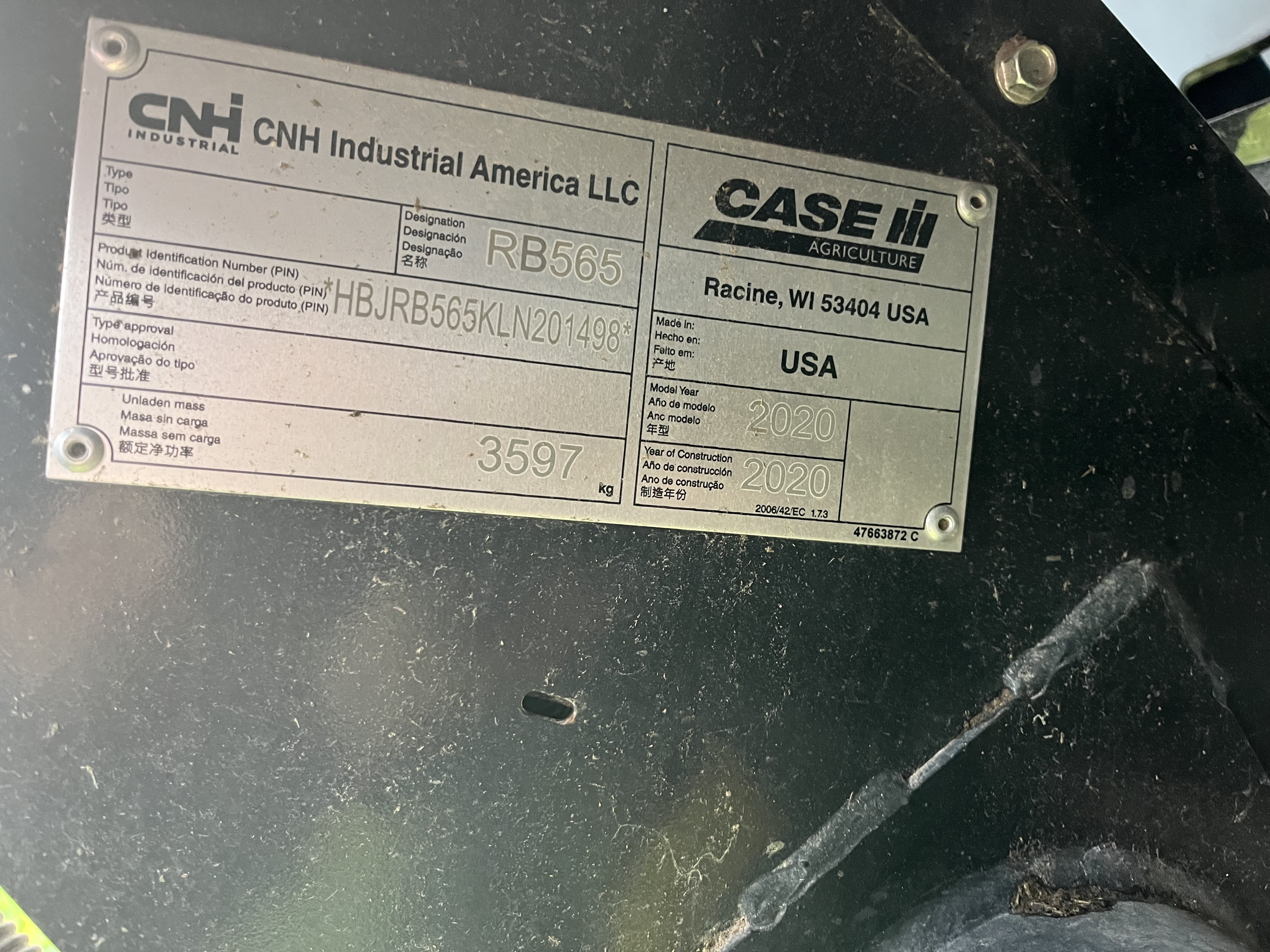 2020 Case IH RB565 Baler/Round