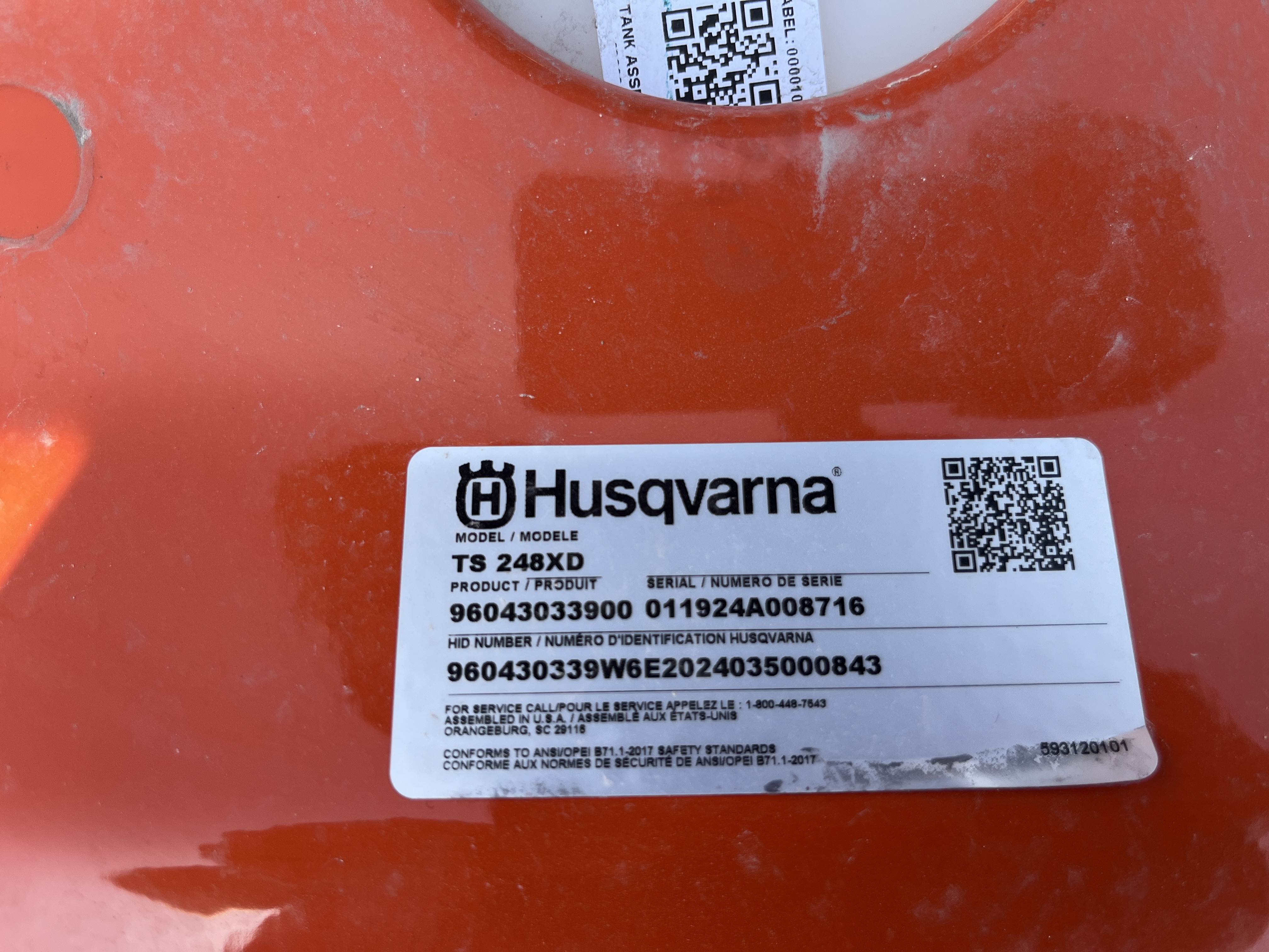 2024 Husqvarna TS248XD Mower/Riding