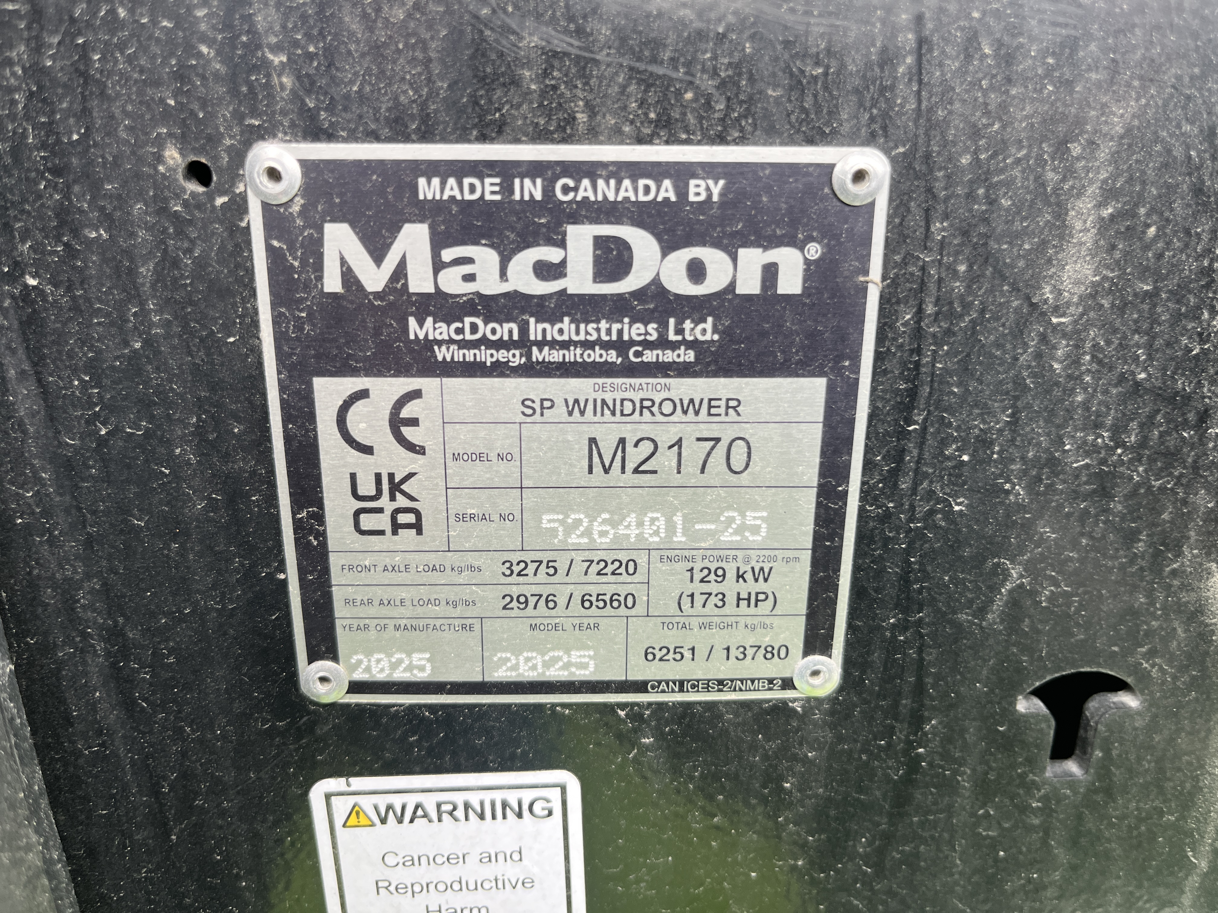 2025 MacDon 2170 Windrower
