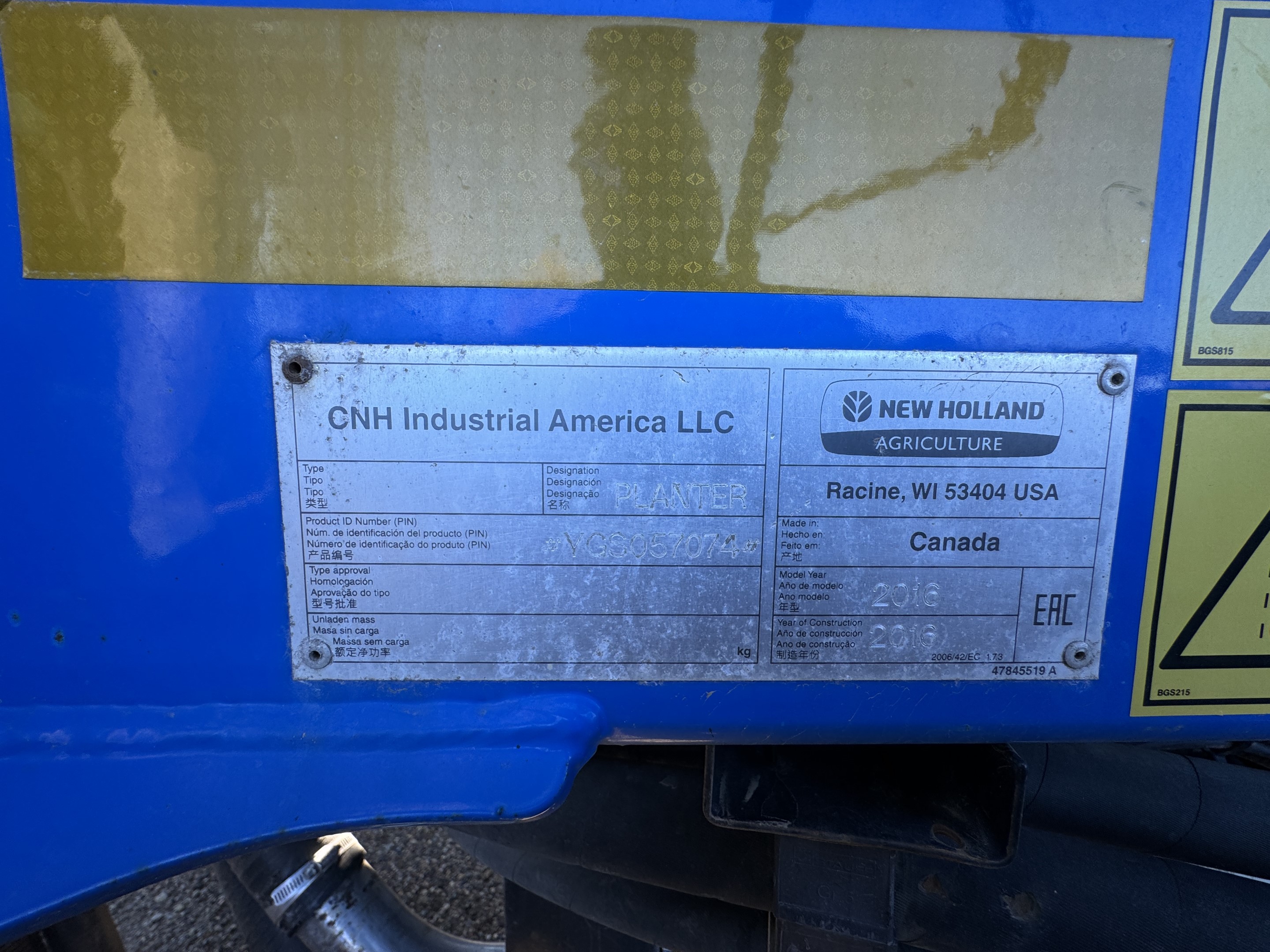 2016 New Holland P4760 Air Tank/Cart