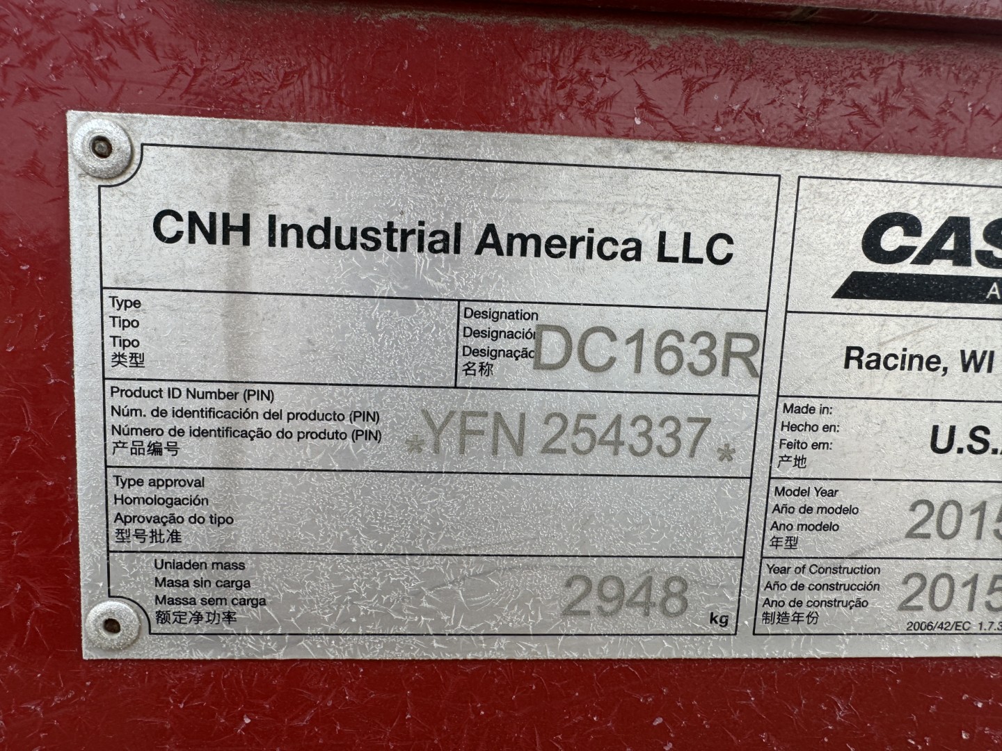 2015 Case IH DC163 Mower Conditioner/Disc