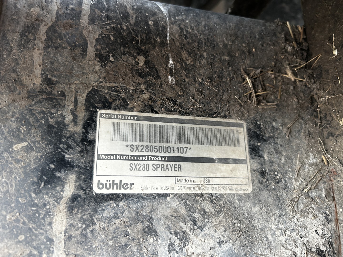 2018 Versatile SX280 Sprayer/High Clearance