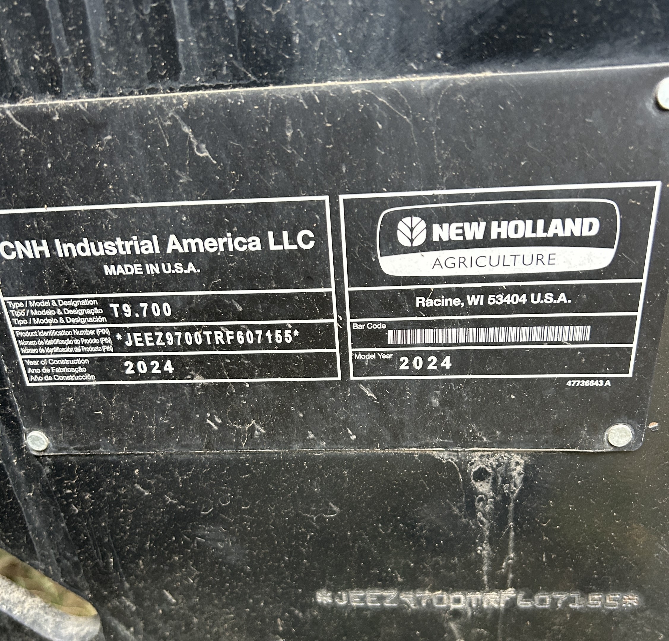 2024 New Holland T9.700HD Tractor 4WD