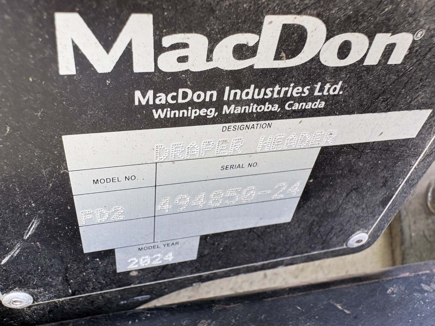 2024 MacDon FD240 Header Draper Flex