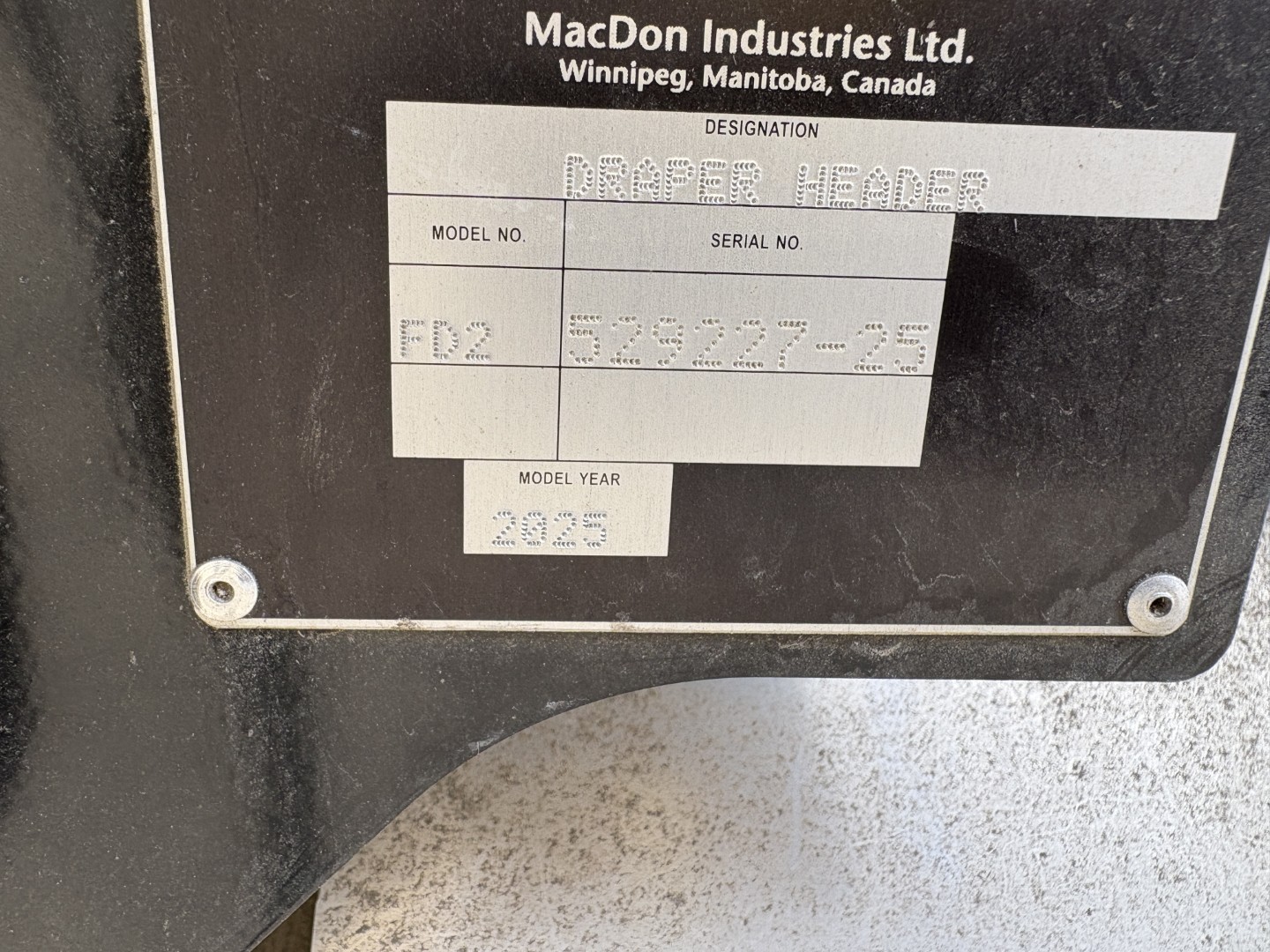 2025 MacDon FD245 Header Draper Flex