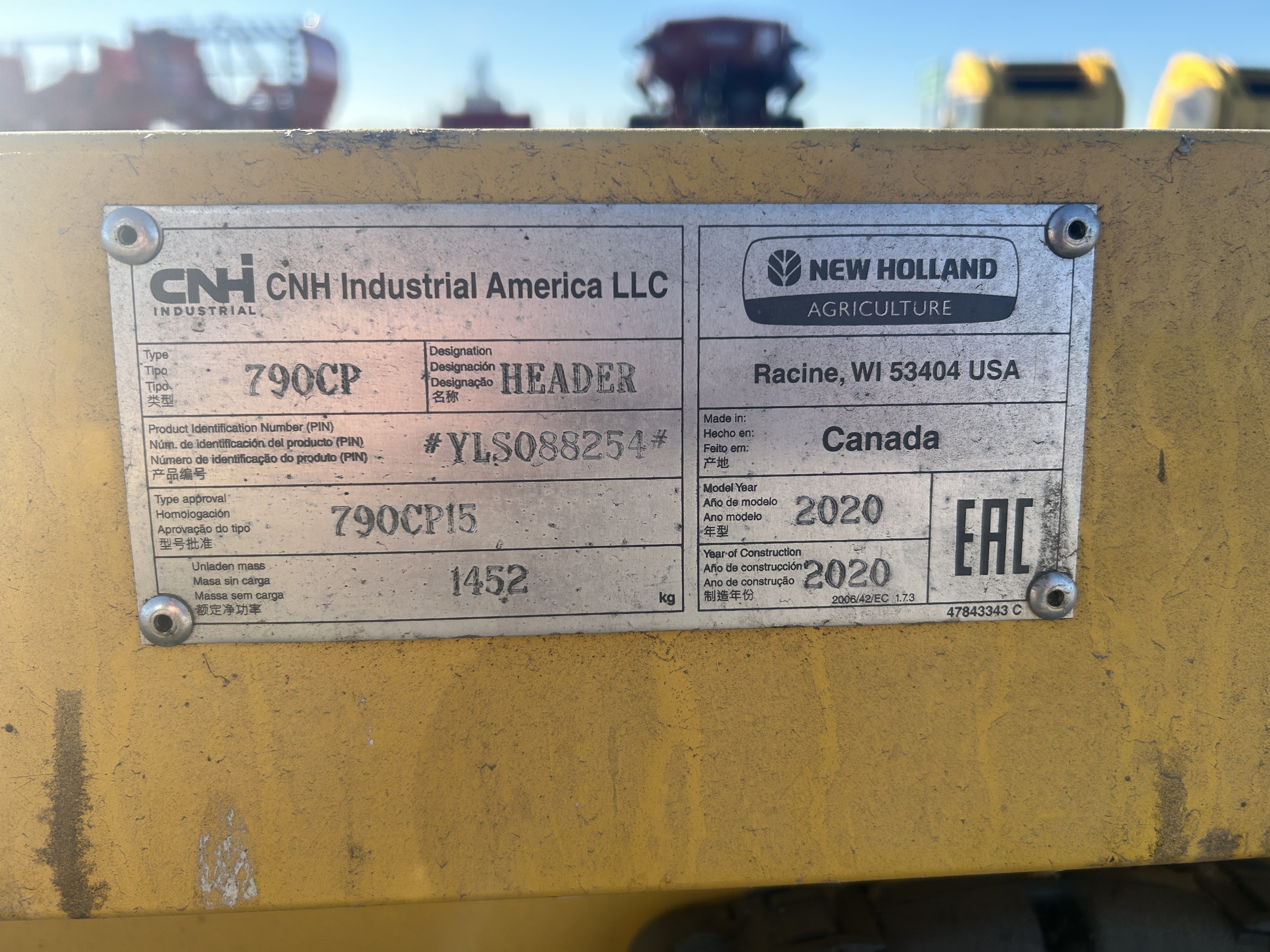 2020 New Holland 790CP-15 Header Pickup