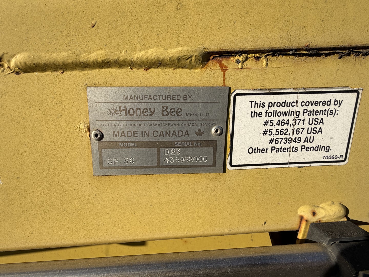 1998 Honey Bee HB36 Header Draper