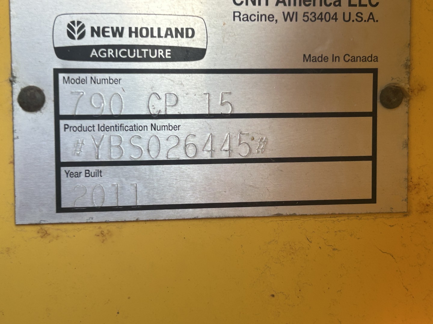 2011 New Holland 790CP Header Pickup