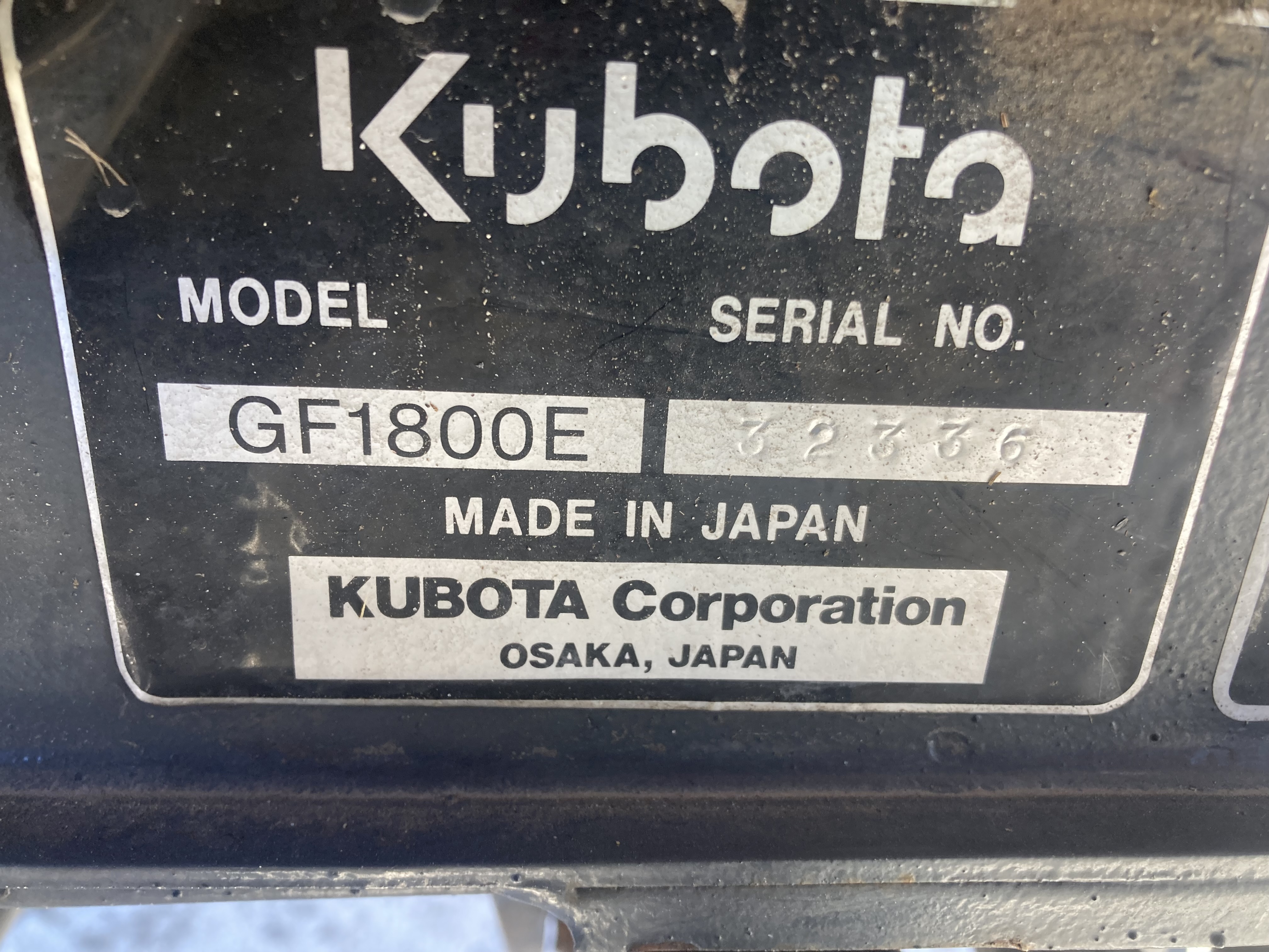 2008 Kubota GF1800E Mower/Front Deck