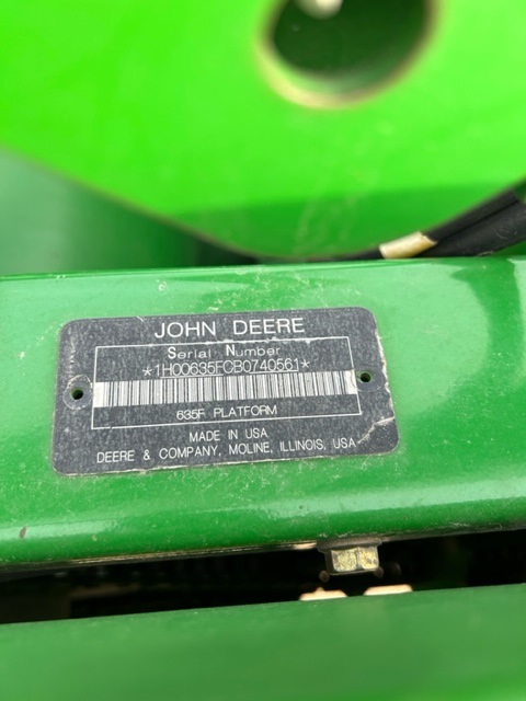 2011 John Deere 635F Header Combine