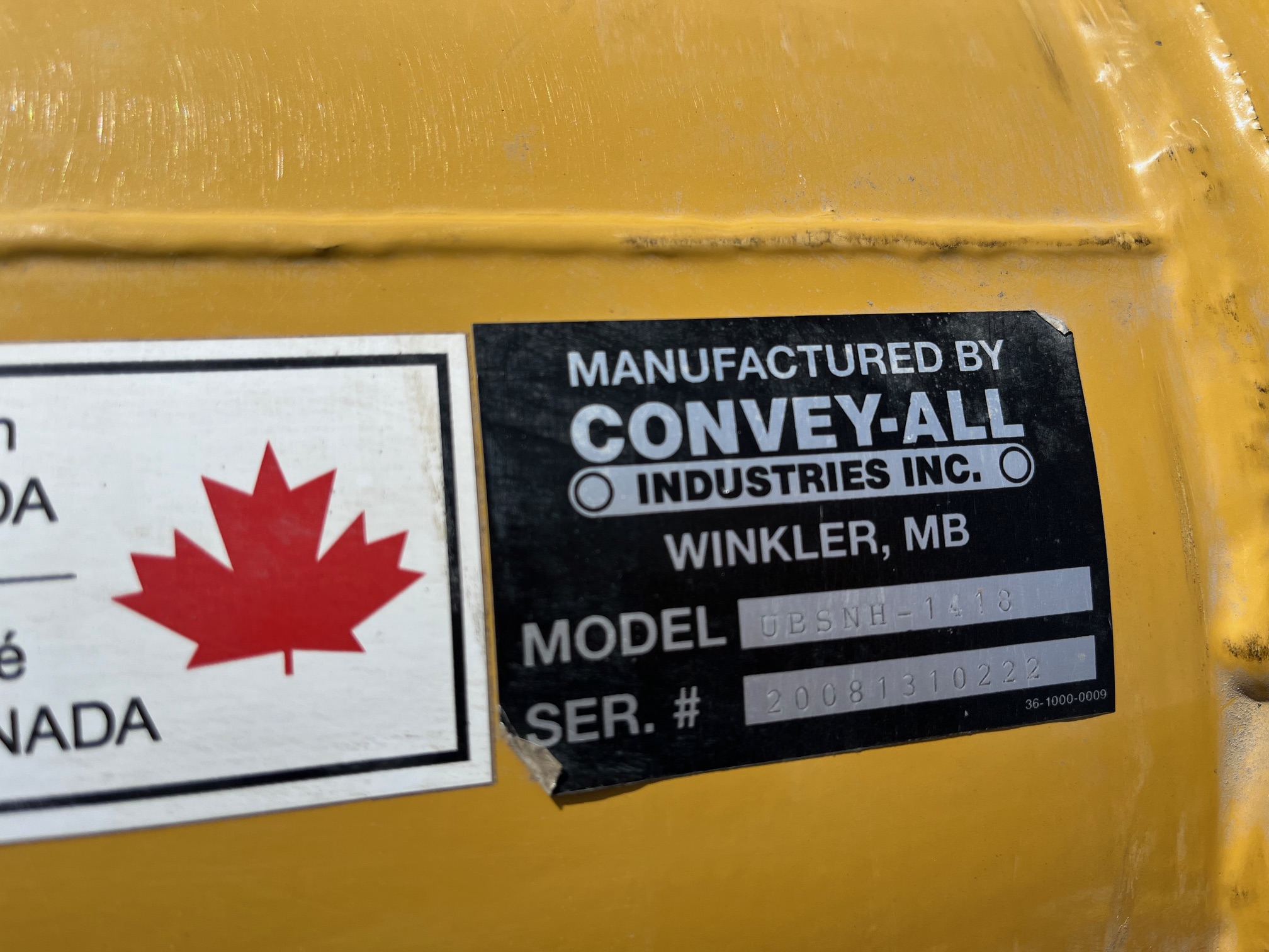 2008 Convey-All UBSNH-1418 Belt Conveyor