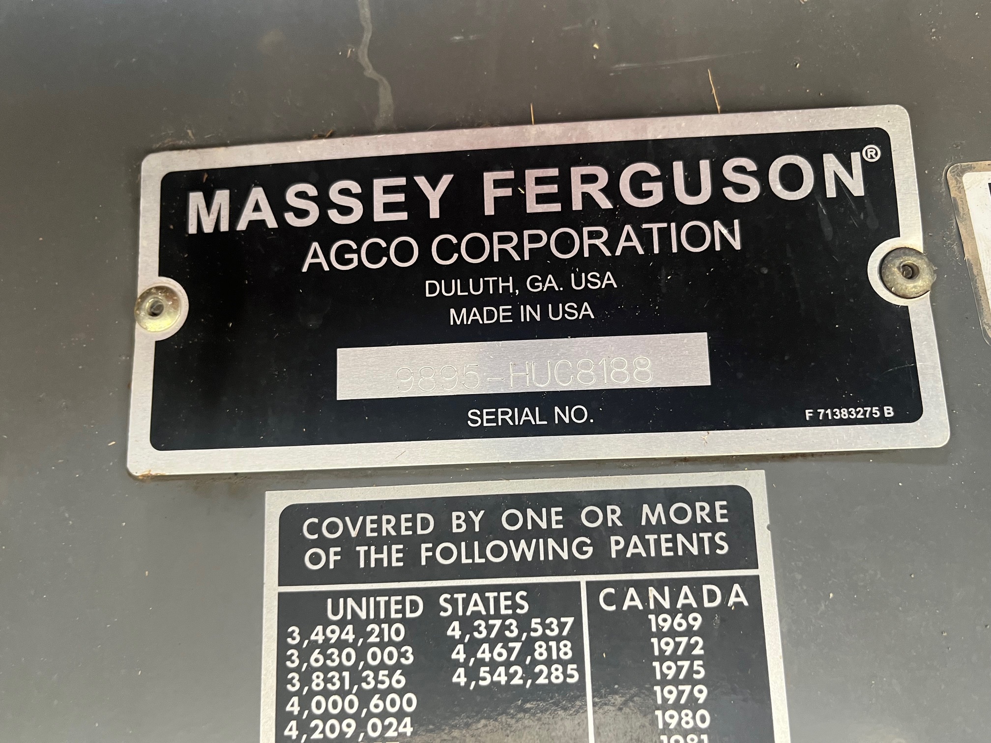 2009 Massey Ferguson 9895 Combine