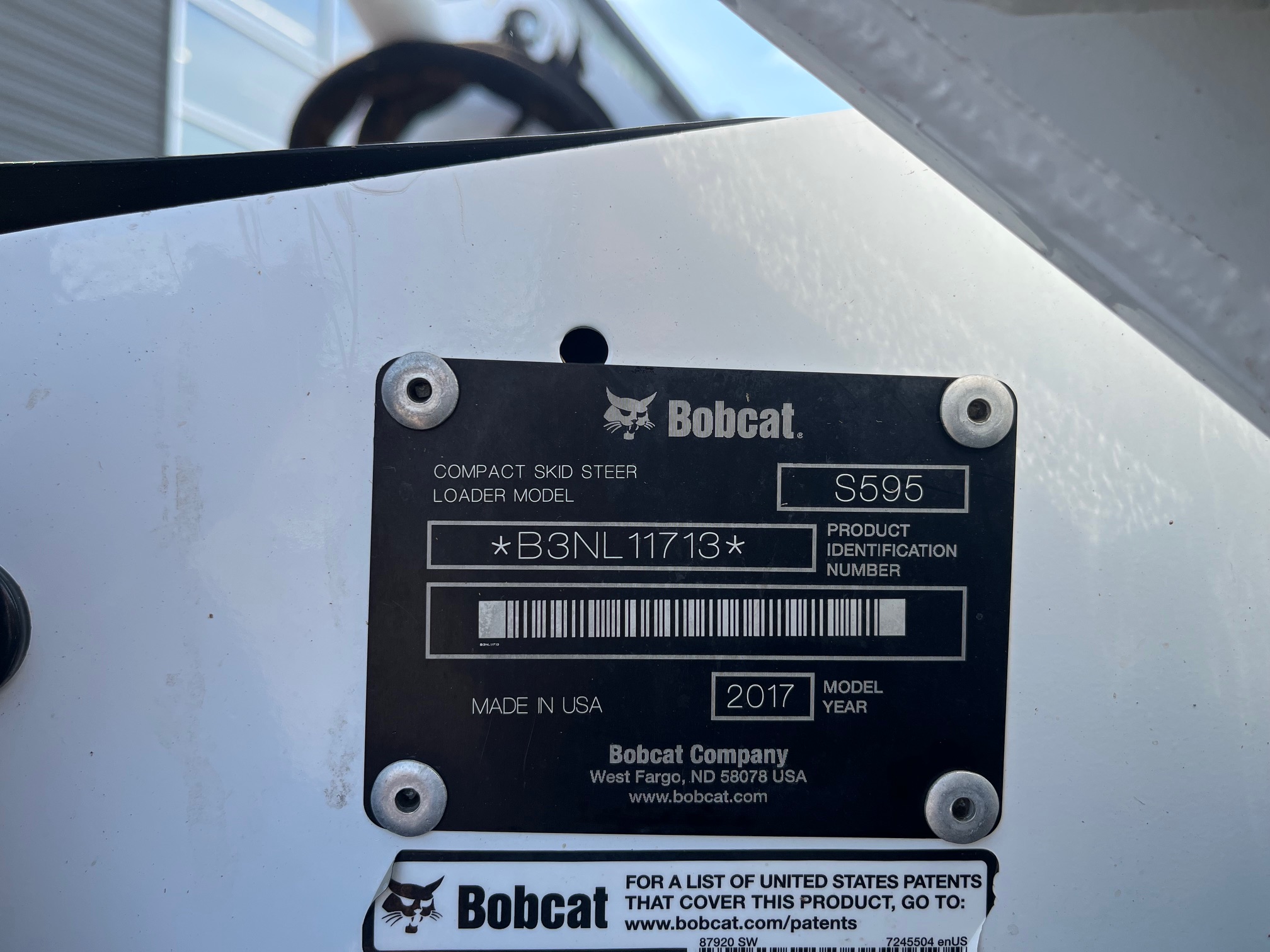 2018 Bobcat S595 Skid Steer Loader