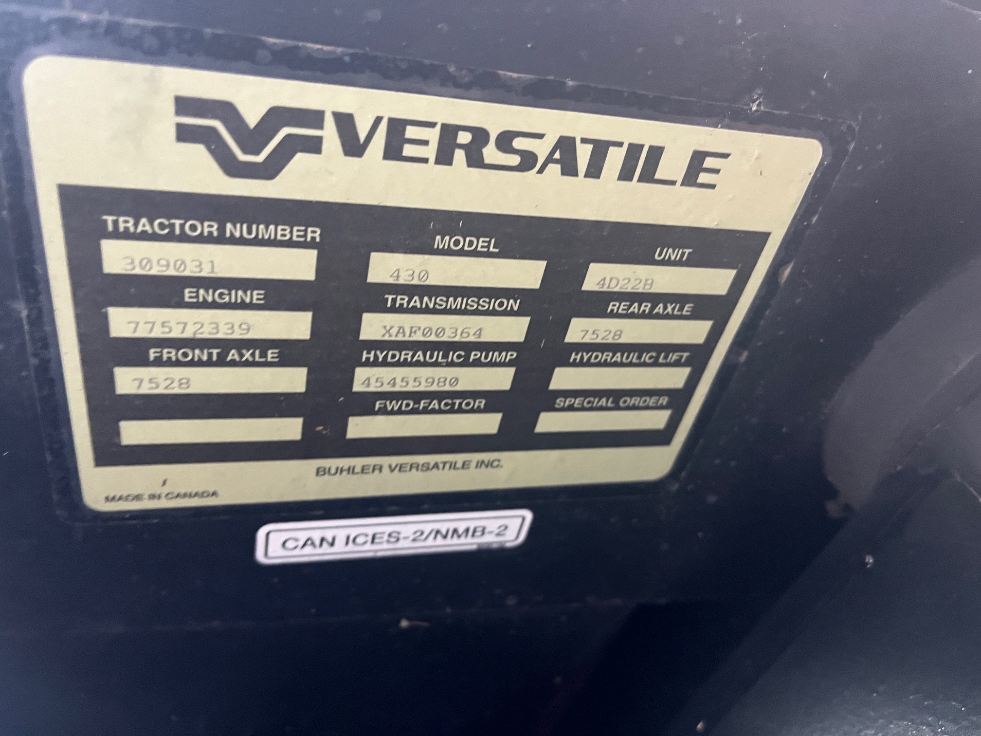 2024 Versatile 430 Tractor