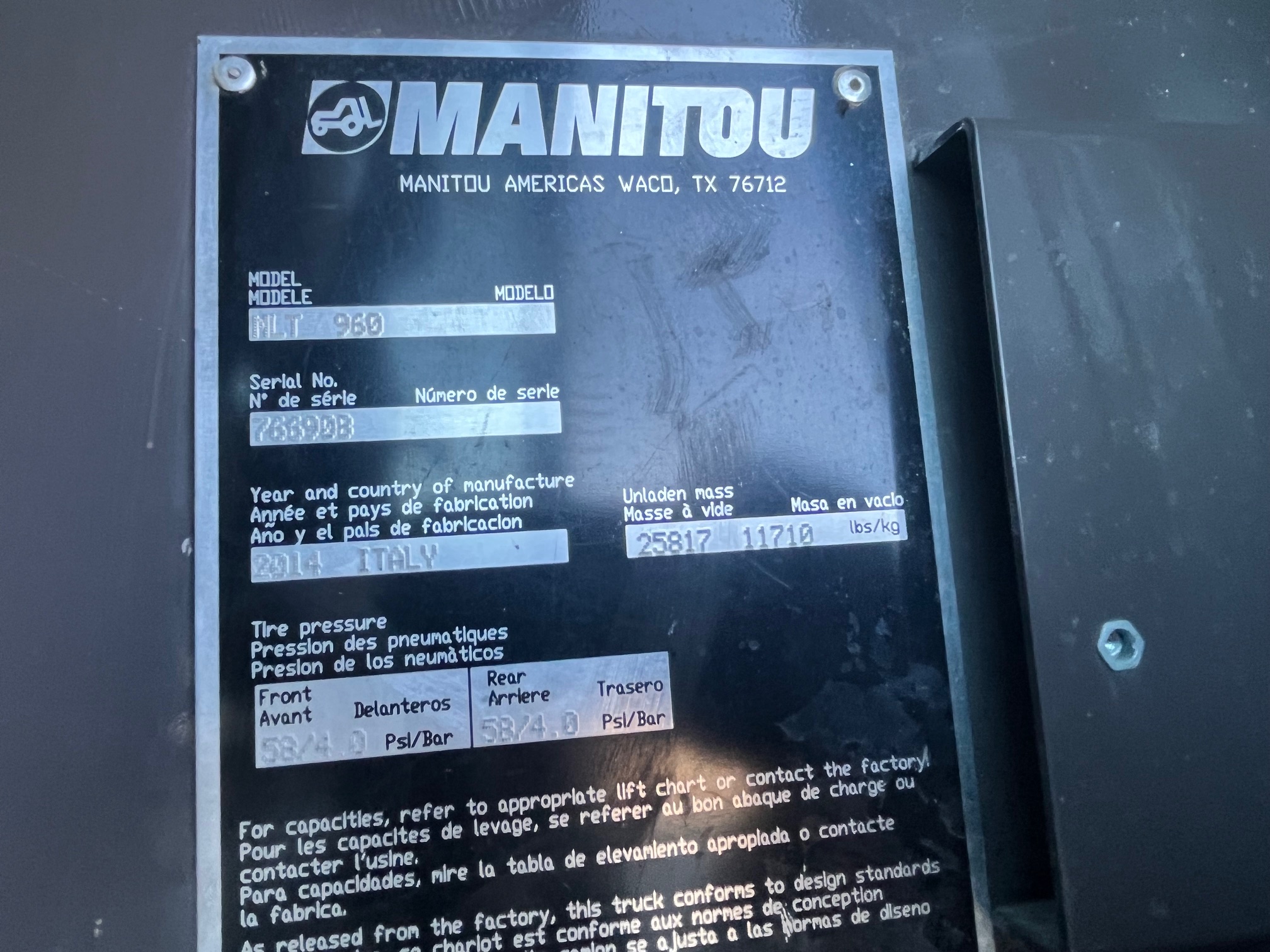 2014 Manitou MLT960 TeleHandler