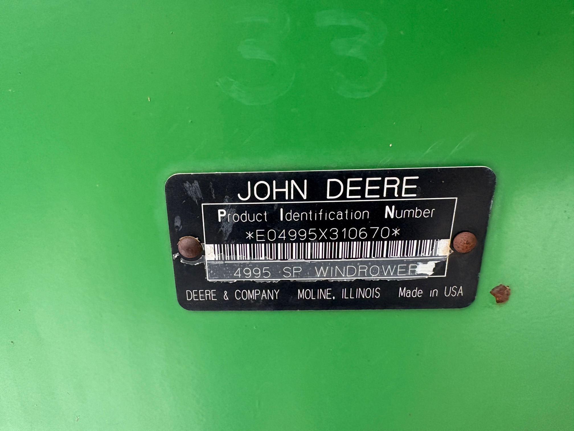 2005 John Deere 4995 Windrower