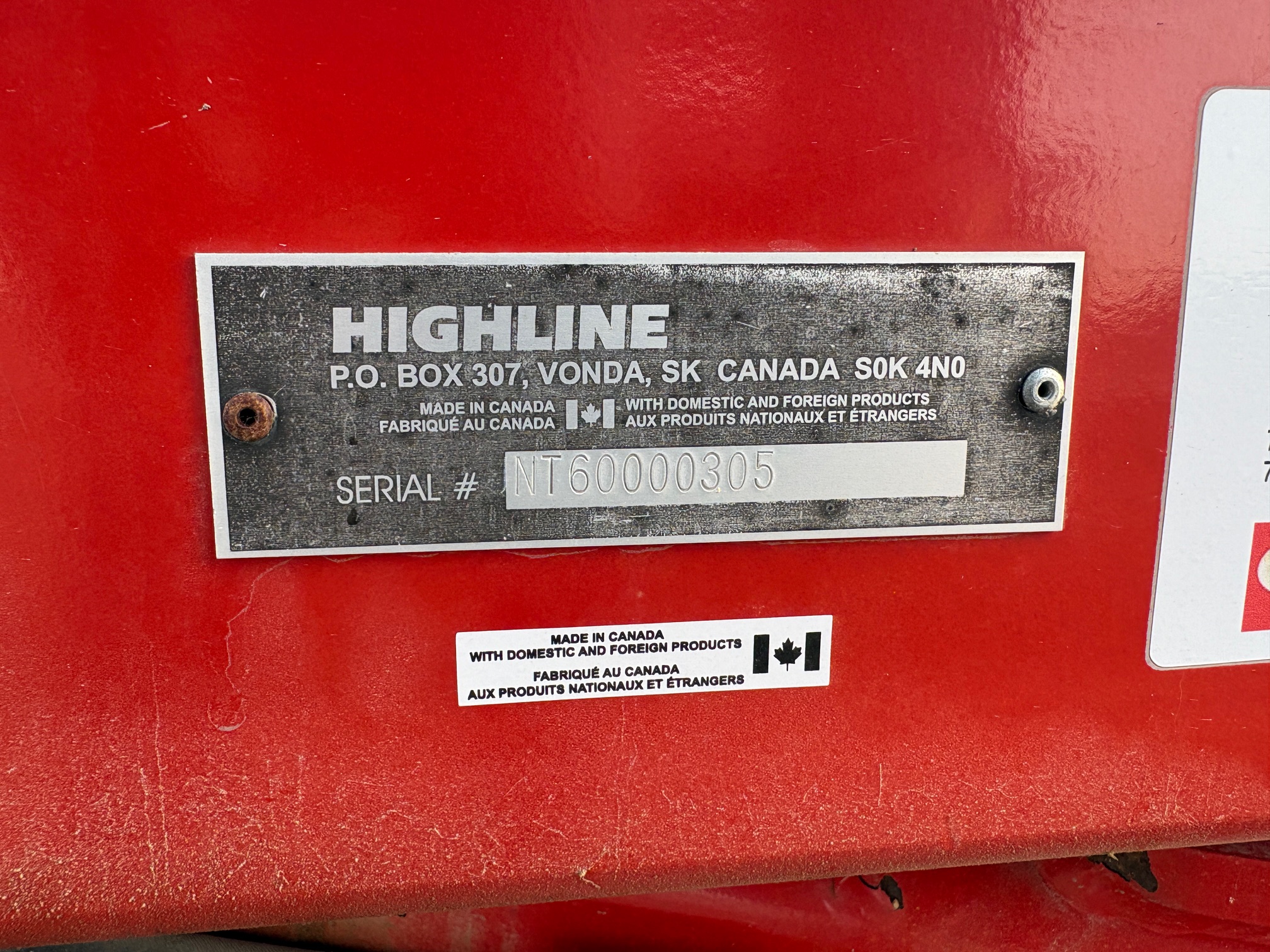 2015 Highline NT60 Rock Picker