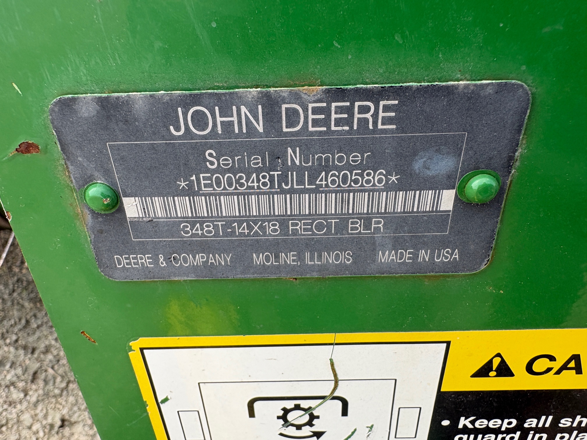 2020 John Deere 348 Baler/Square