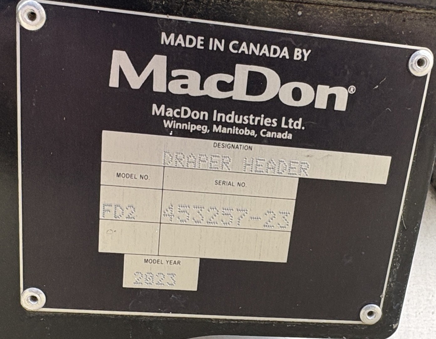 2023 MacDon FD240 Header Draper Flex