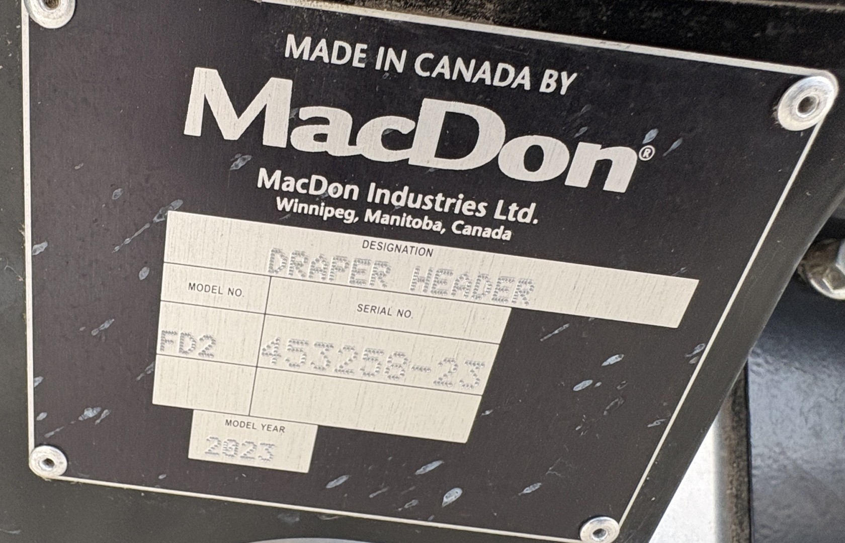 2023 MacDon FD240 Header Draper Flex