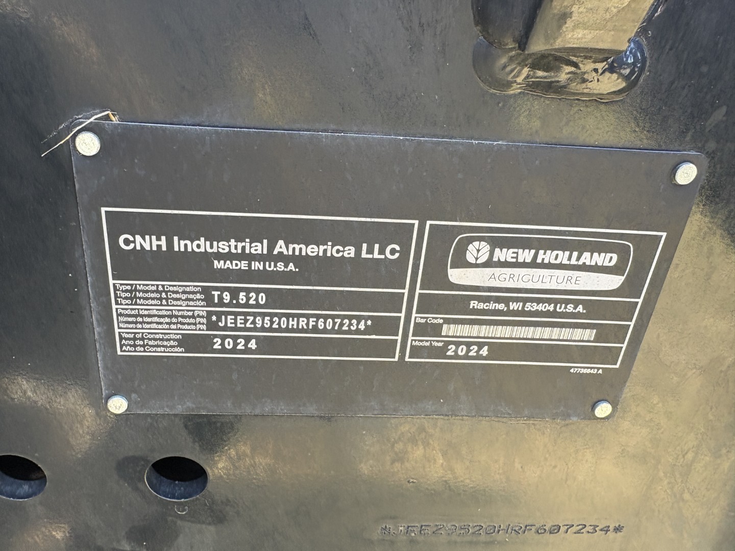 2024 New Holland T9.520 PLMI Tractor 4WD