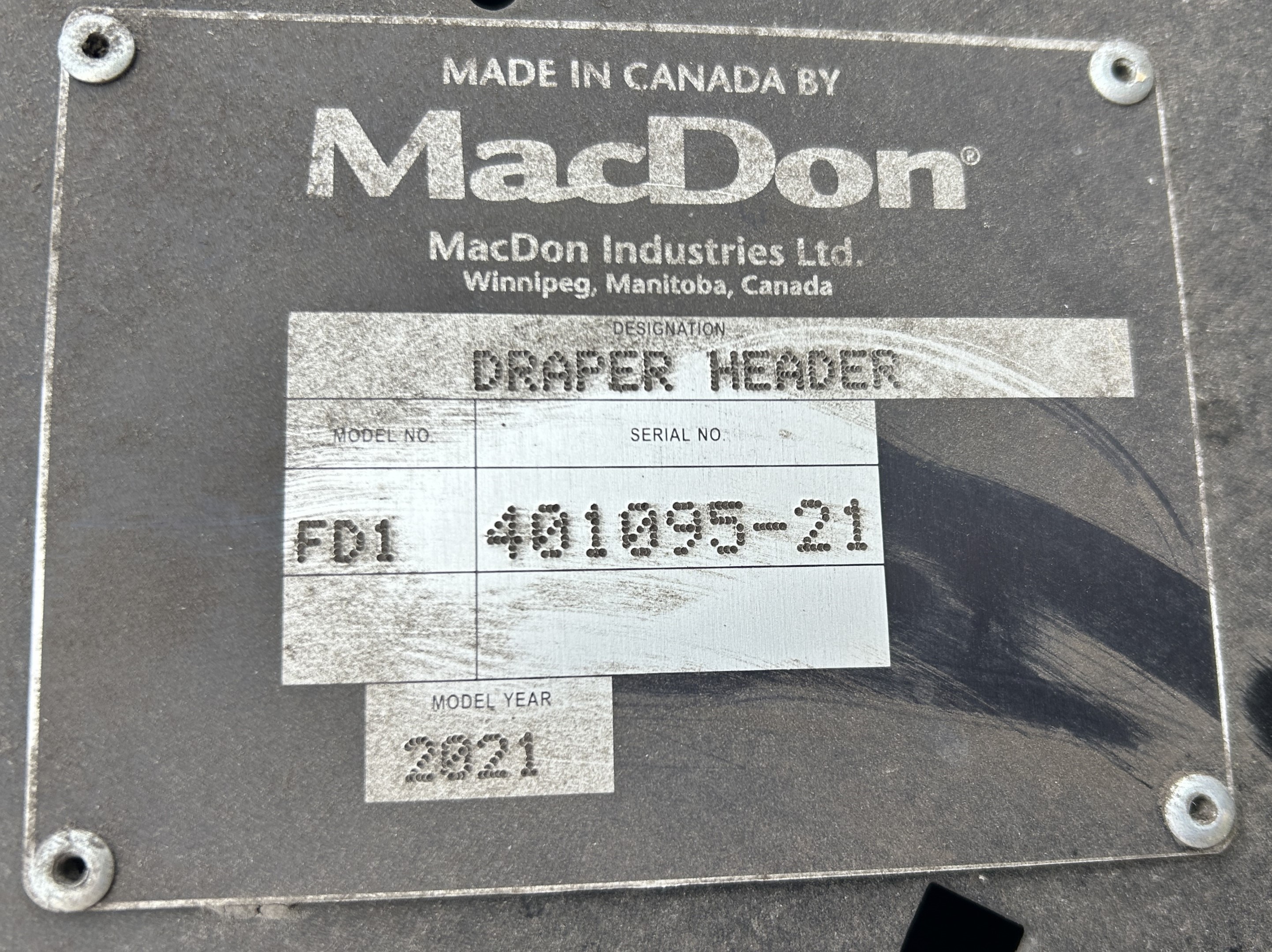 2021 MacDon FD140 Header Draper Flex