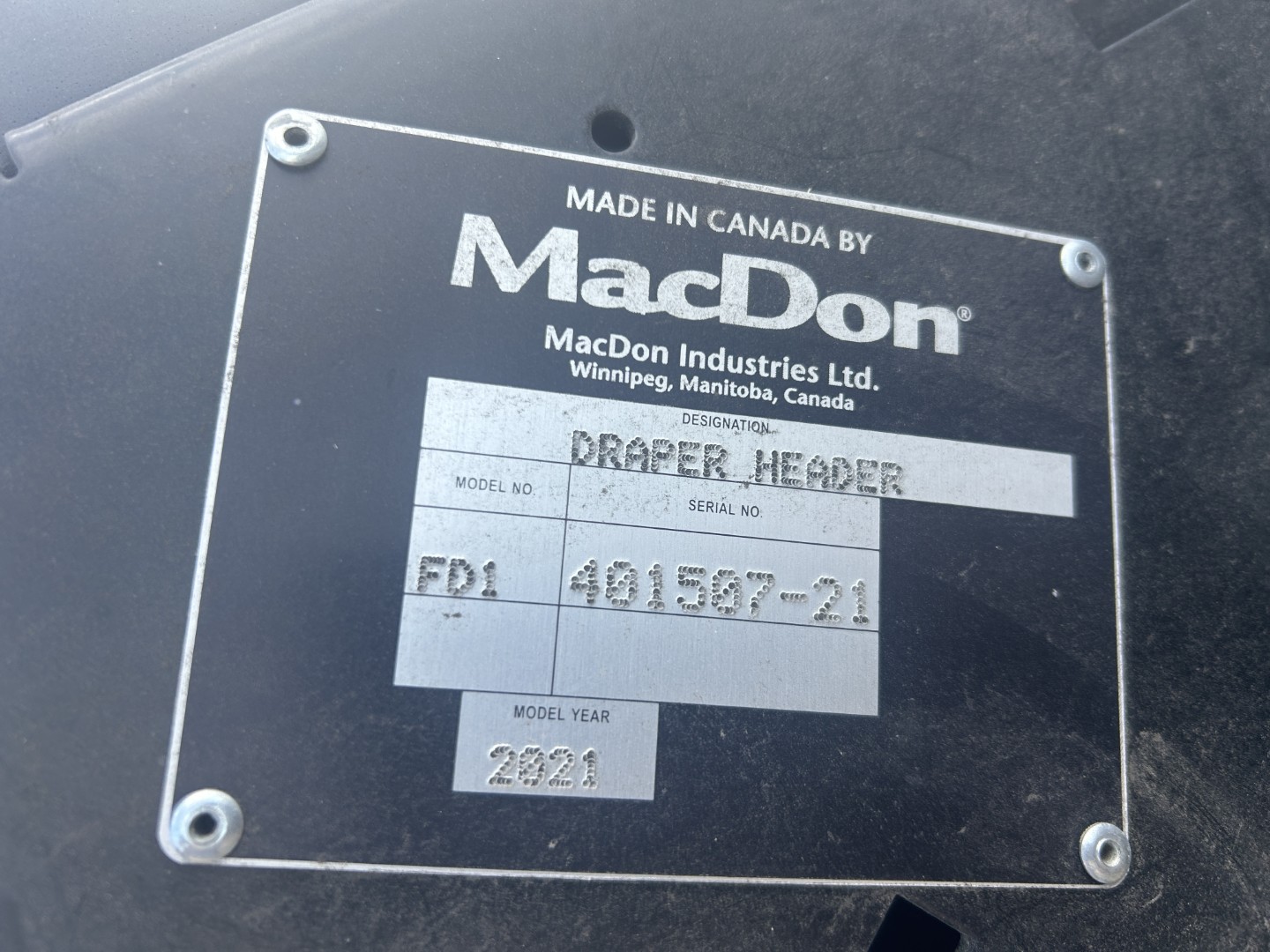 2021 MacDon FD140 Header Draper Flex